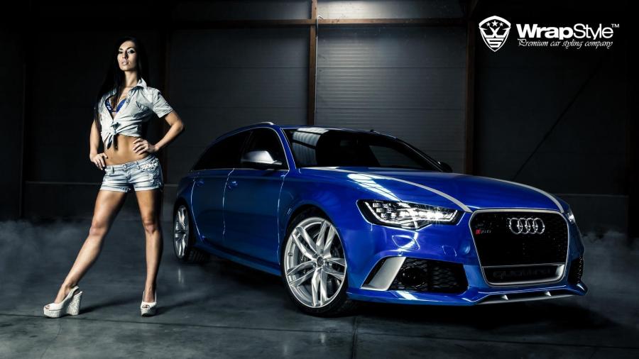  Audi RS6 Avant Joker Blue Chrome by WrapStyle 2014 года  (фото 2 из 9)